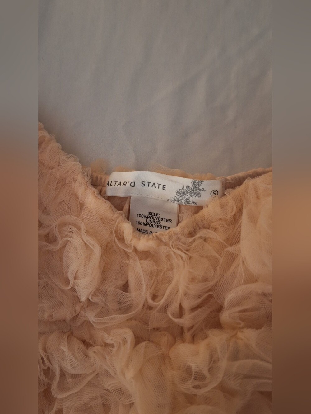 Altar'd State Blush Pink Ruffle Peplum Blouse - Picture 2 of 5